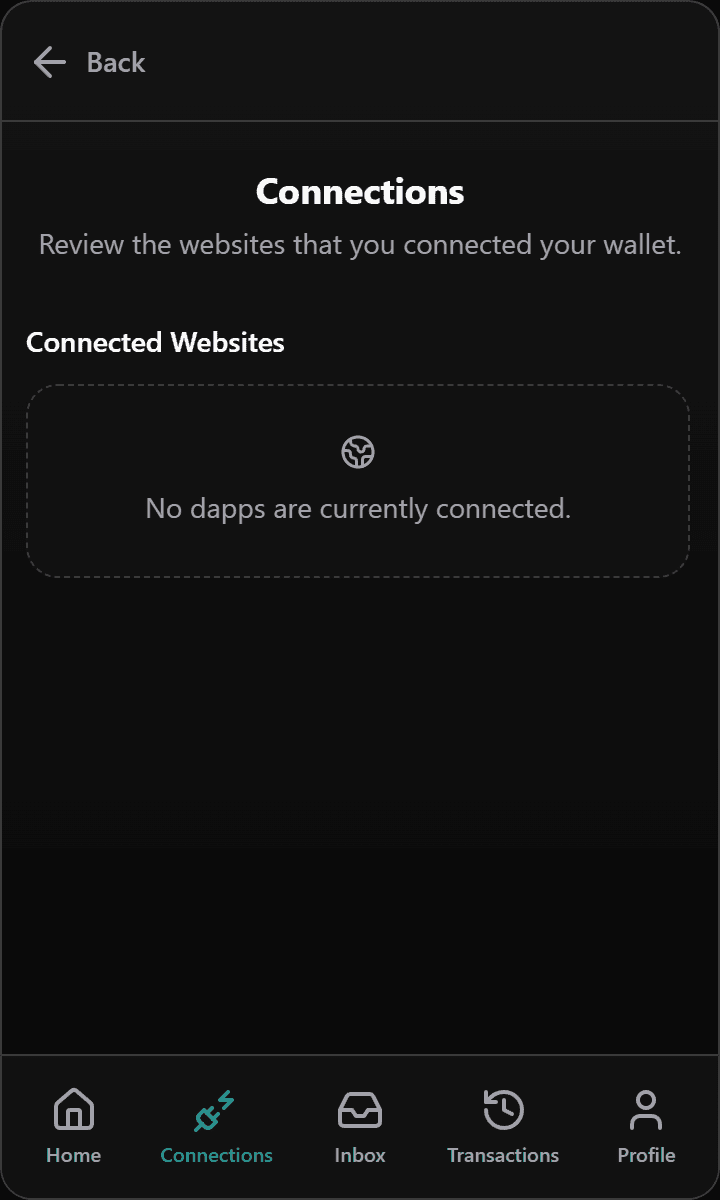 Connected dApps, each able to be revoked