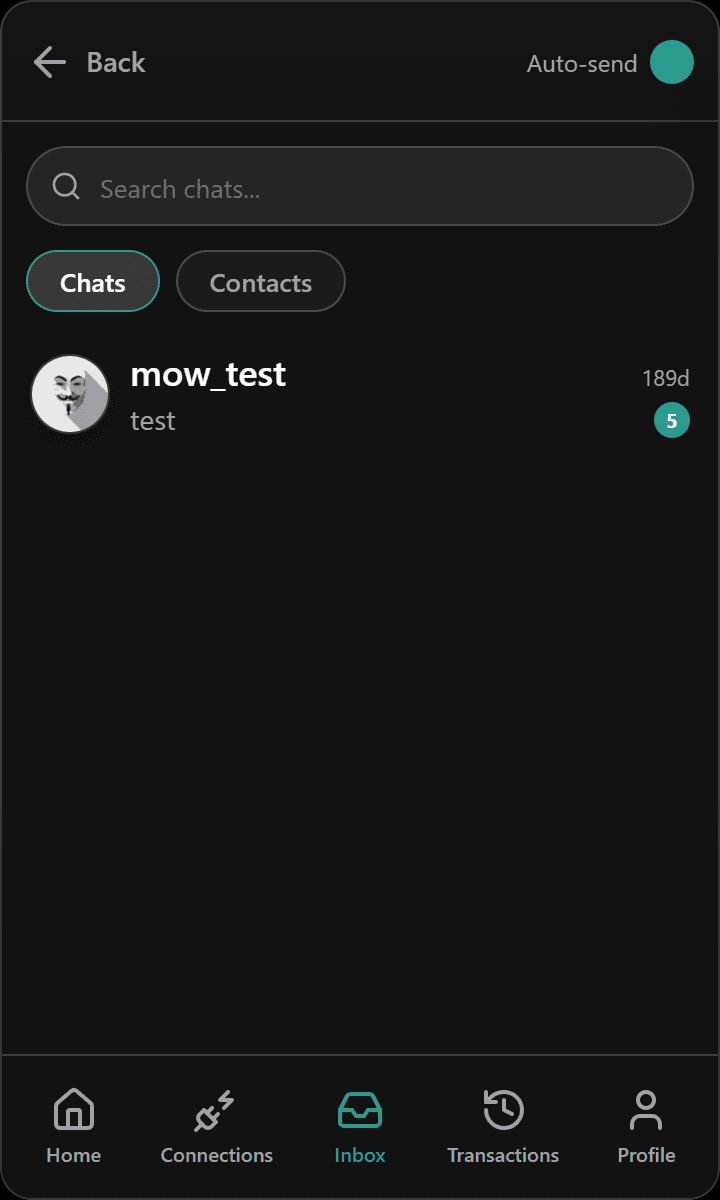Encrypted inbox tied to Keeta addresses